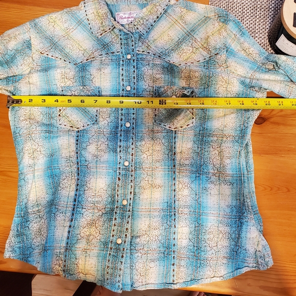 Blue Plaid Women's Top - Picture 6 of 7
